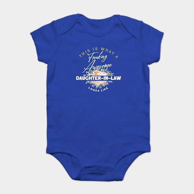 Daughter Family Reunion Daughter-In-Law Baby Bodysuit by Toeffishirts